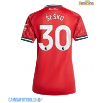 Camisa de time de futebol Manchester United Benjamin Sesko #30 Replicas 1º Equipamento Feminina 2025-26 Manga Curta